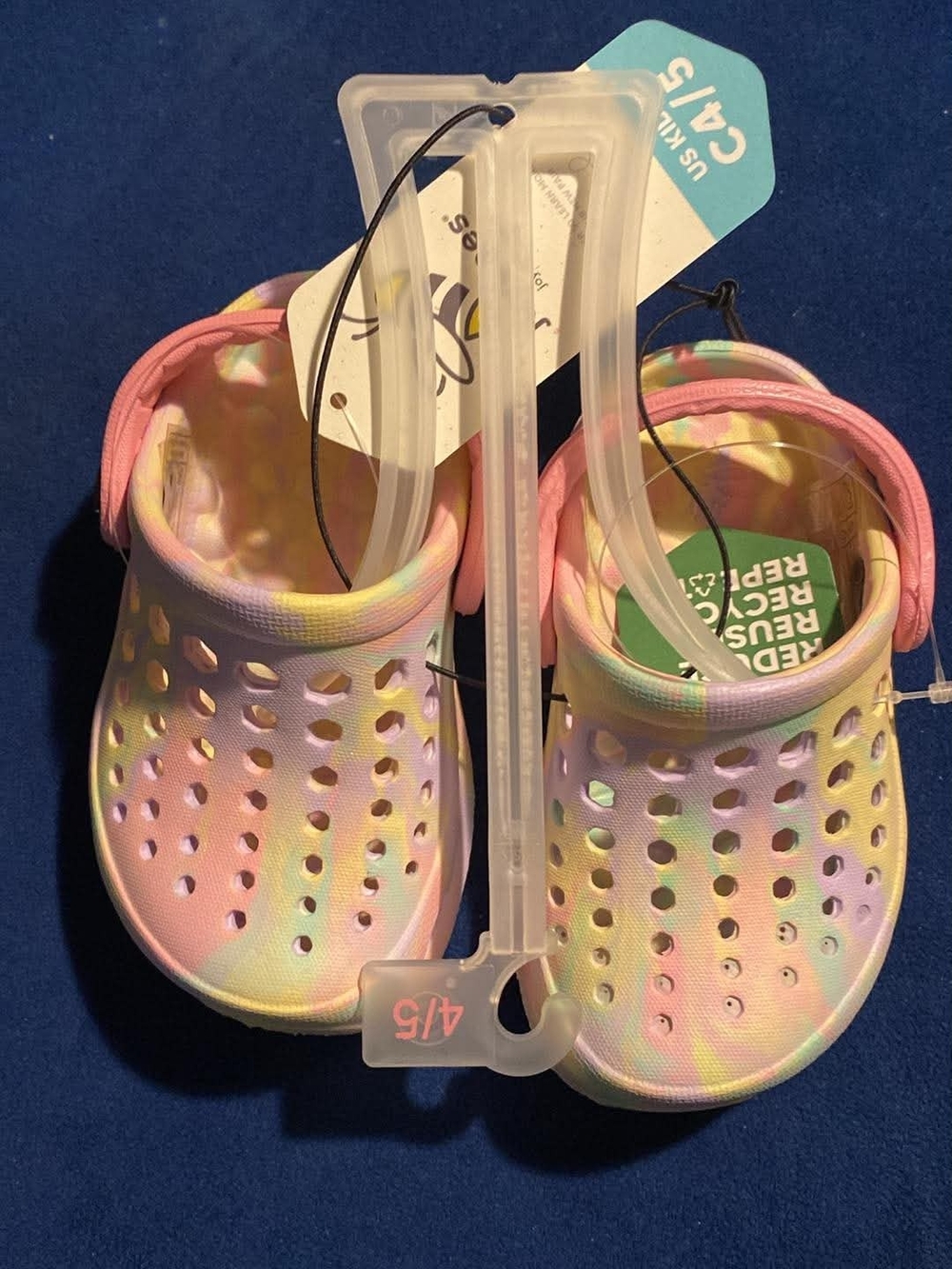 Kids Tie-Dye Clog Sandals - Pastel Pink Yellow Green